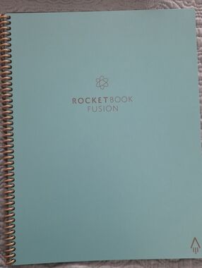 Rocketbook Fusion Reusable Smart Notebook Open Box Aqua Cover w/Pen & Cloth